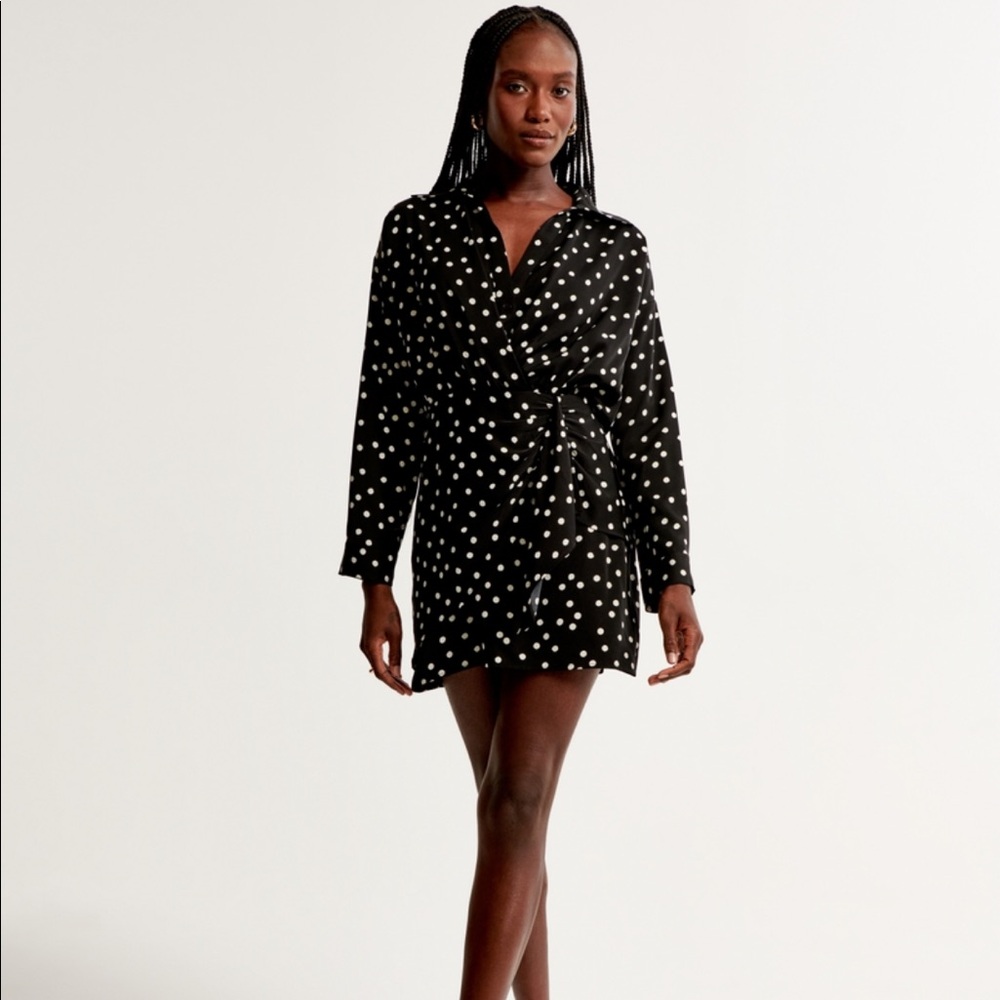 Abercrombie Long Sleeve Wrap Shirt Dress